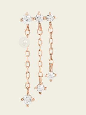 Cascade – CZ and 14K Rose Gold Threadless End